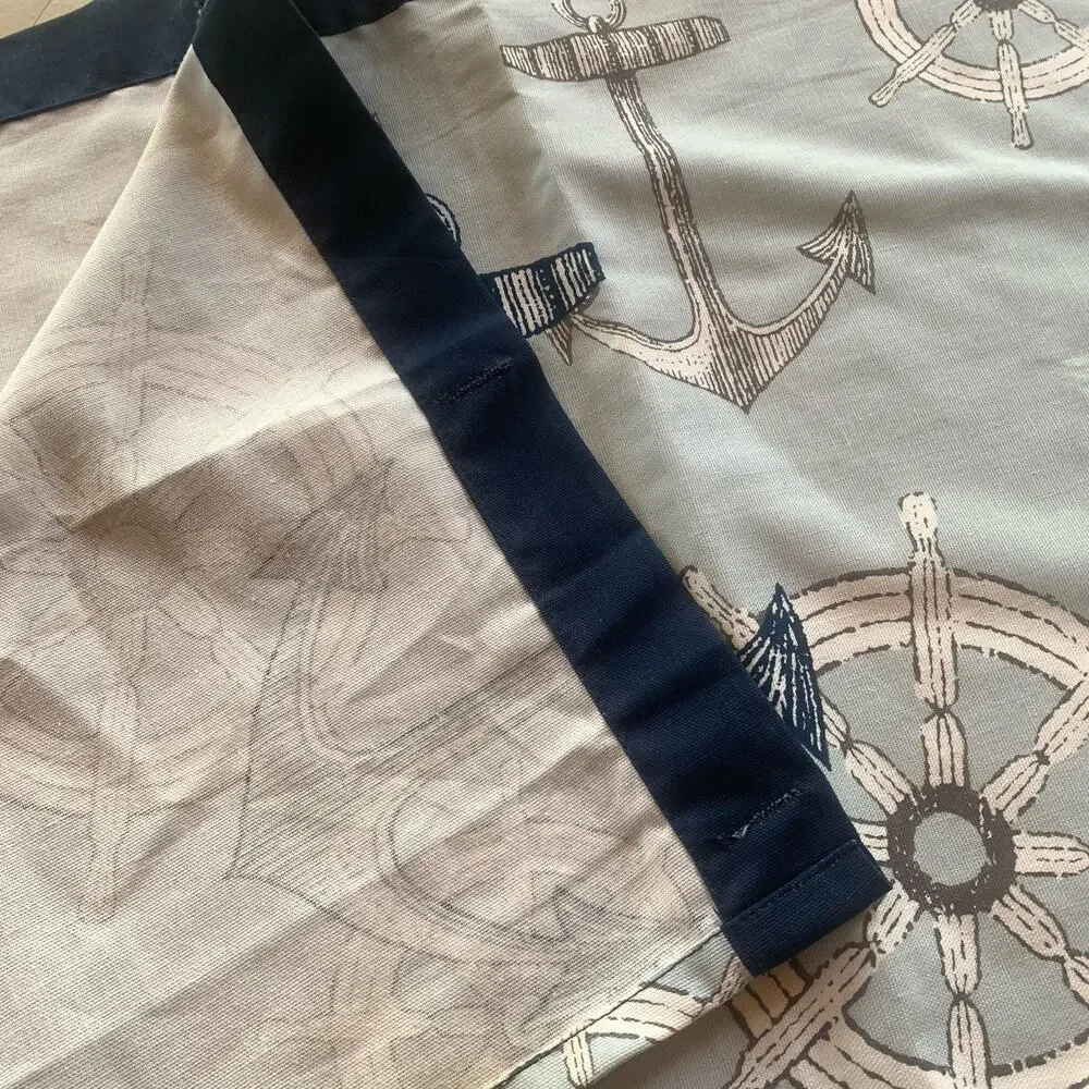 Better Homes & Gardens Blue Nautical Fabric Shower Curtain Anchors Cotton Blend